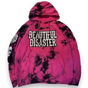 Beautiful Disaster Tie-Dye Graphic Hoodie – Size XL